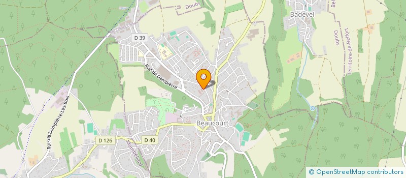 localisation de l'entreprise AMICALE DES SAPEURS POMPIERS DE BEAUCOURT à BEAUCOURT