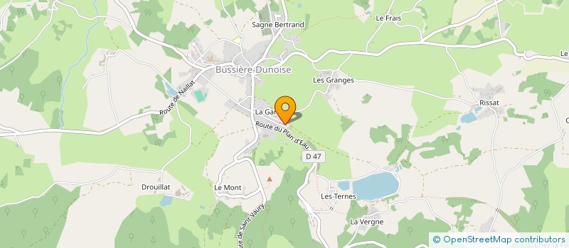 localisation de l'entreprise AMICALE DES SAPEURS-POMPIERS DE BUSSIERE-DUNOISE à BUSSIERE-DUNOISE