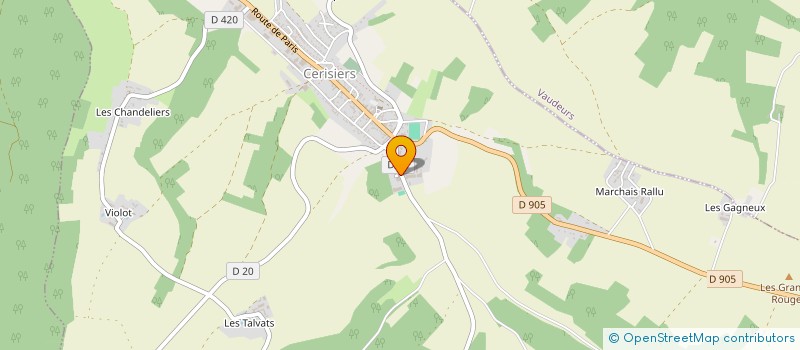 localisation de l'entreprise AMICALE DES SAPEURS POMPIERS DE CERISIERS à CERISIERS