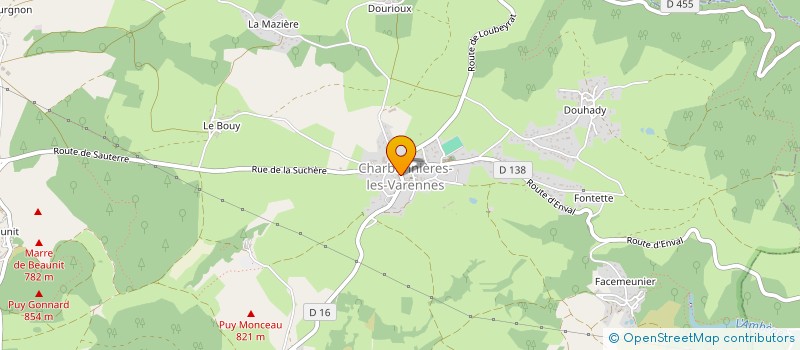 localisation de l'entreprise AMICALE DES SAPEURS-POMPIERS DE CHARBONNIERES LES VARENNES  CHARBONNIERES-LES-VARENNES