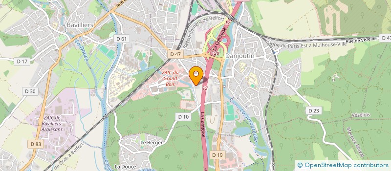 localisation de l'entreprise AMICALE DES SAPEURS POMPIERS DE L'AGGLOMERATION BELFORTAINE à DANJOUTIN