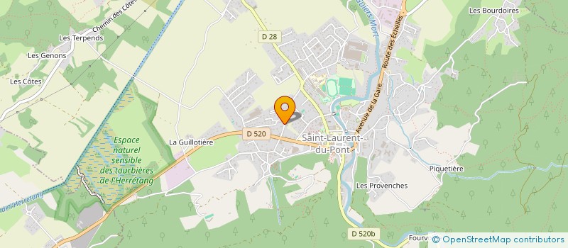 localisation de l'entreprise AMICALE DES SAPEURS-POMPIERS DE L'HERETANG  SAINT-LAURENT-DU-PONT