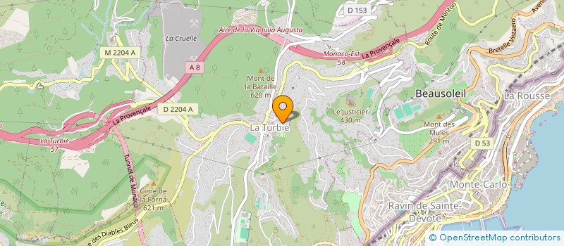 localisation de l'entreprise AMICALE DES SAPEURS-POMPIERS DE LA TURBIE  LA TURBIE