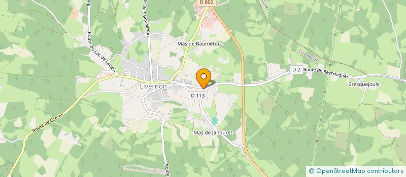 localisation de l'entreprise AMICALE DES SAPEURS POMPIERS DE LIVERNON  LIVERNON