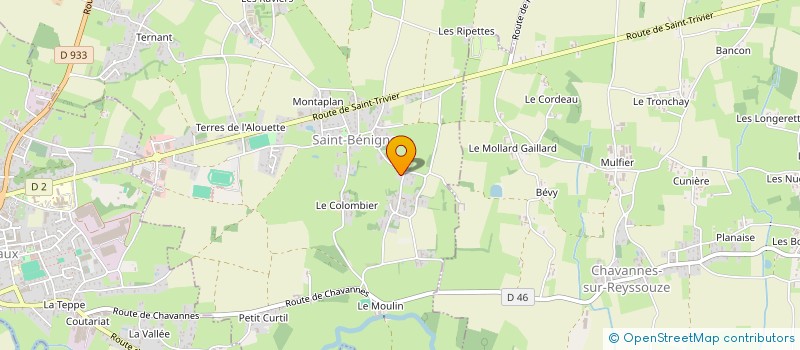 localisation de l'entreprise AMICALE DES SAPEURS POMPIERS DE SAINT BENIGNE à SAINT-BENIGNE