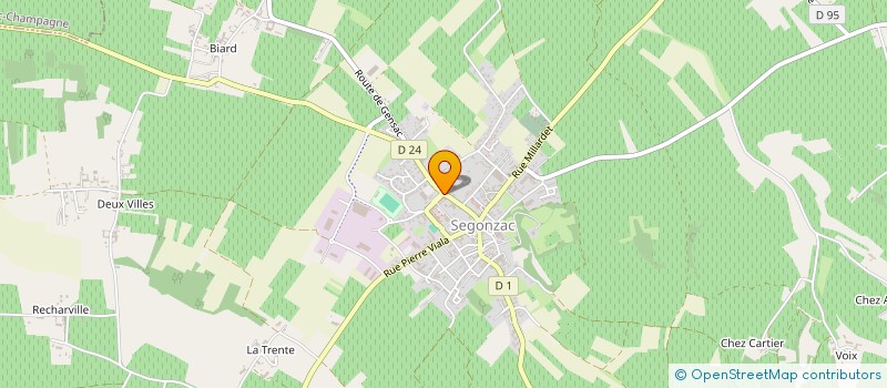 localisation de l'entreprise AMICALE DES SAPEURS-POMPIERS DE SEGONZAC à SEGONZAC