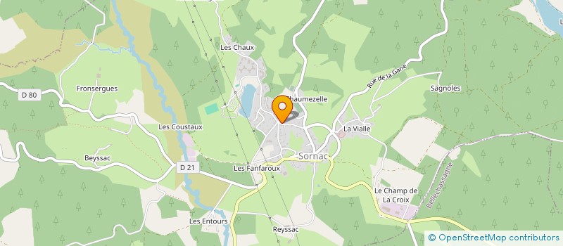 localisation de l'entreprise AMICALE DES SAPEURS POMPIERS DE SORNAC  SORNAC