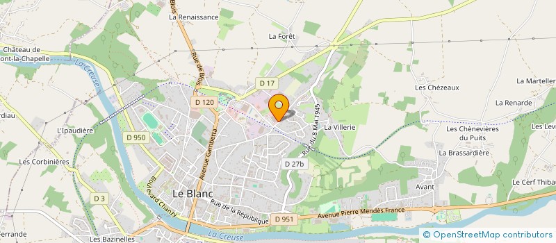 localisation de l'entreprise AMICALE DES SAPEURS POMPIERS DU BLANC à LE BLANC