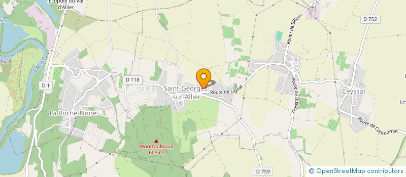 localisation de l'entreprise AMICALE DES SAPEURS POMPIERS DU GROUPEMENT LA ROCHE NOIRE - SAINT GEORGES SUR ALLIER  SAINT-GEORGES-SUR-ALLIER