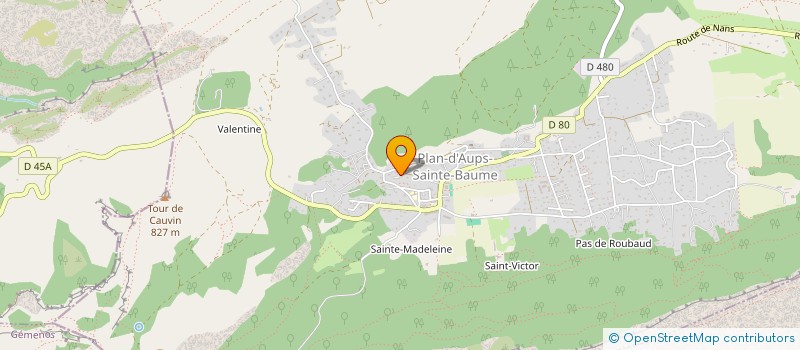 localisation de l'entreprise AMICALE DES SAPEURS POMPIERS DU PLAN D'AUPS  PLAN D'AUPS SAINTE BAUME