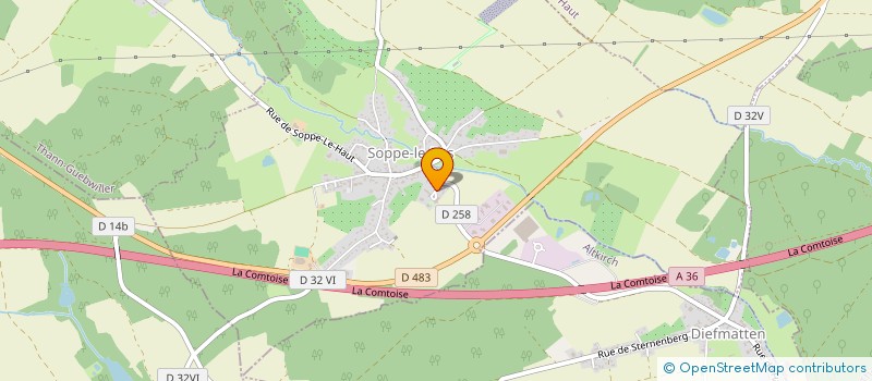 localisation de l'entreprise AMICALE DES SAPEURS POMPIERS  DU VALLON DU SOULTZBACH  SOPPE-LE-BAS