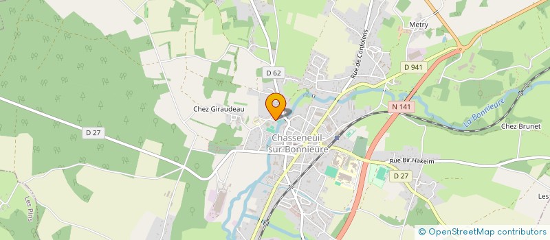 localisation de l'entreprise AMICALE DES SAPEURS POMPIERS VOLONTAIRES DE CHASSENEUIL à CHASSENEUIL-SUR-BONNIEURE