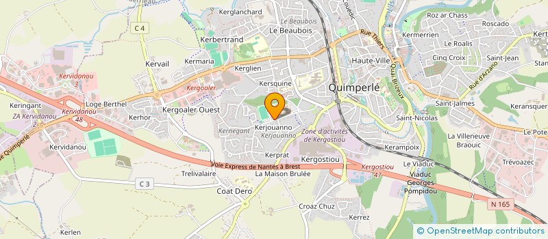 localisation de l'entreprise AMICALE DES TIREURS A L'ARC DE QUIMPERLE à QUIMPERLE