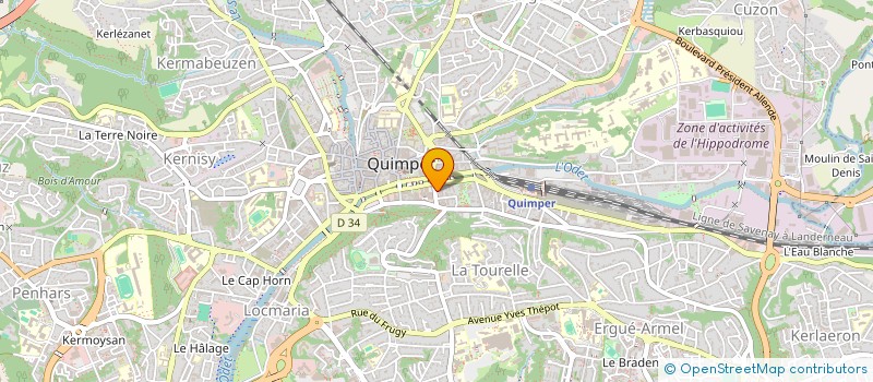 localisation de l'entreprise AMICALE DES  UVRES SOCIALES DE LA POLICE QUIMPEROISE à QUIMPER