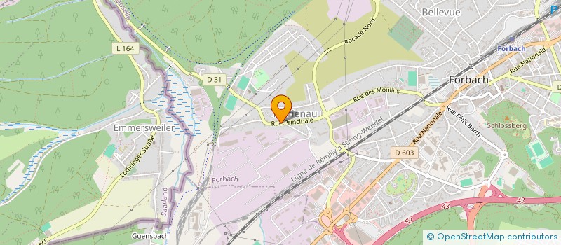 localisation de l'entreprise AMICALE DES VETERANS S,G, MARIENAU  FORBACH