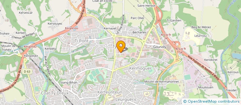 localisation de l'entreprise AMICALE DU PERSONNEL DDASS à QUIMPER