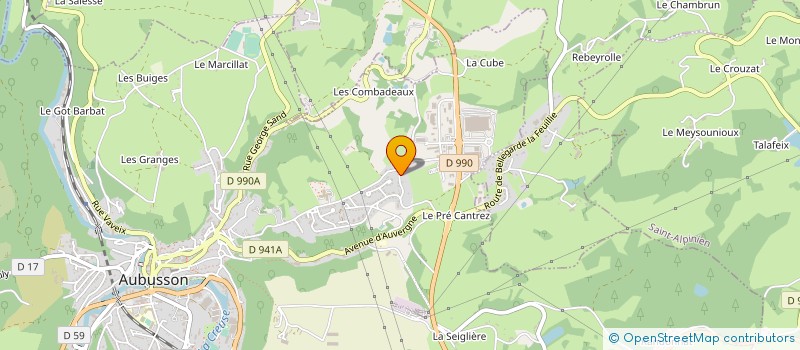 localisation de l'entreprise AMICALE DU PERSONNEL DE L'HOPITAL D'AUBUSSON à AUBUSSON