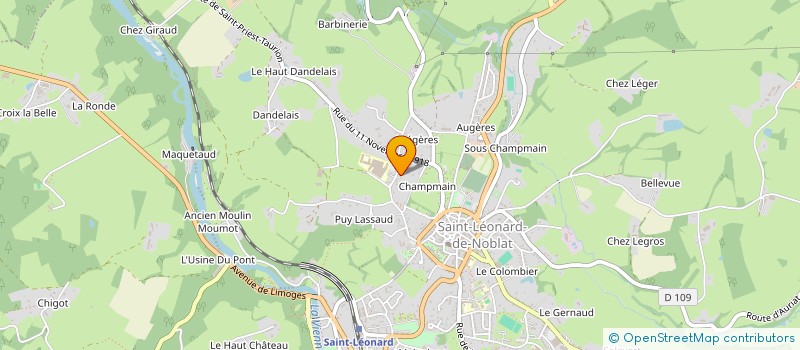 localisation de l'entreprise AMICALE DU PERSONNEL DE L'HOPITAL MONTS ET BARRAGES à SAINT-LEONARD-DE-NOBLAT