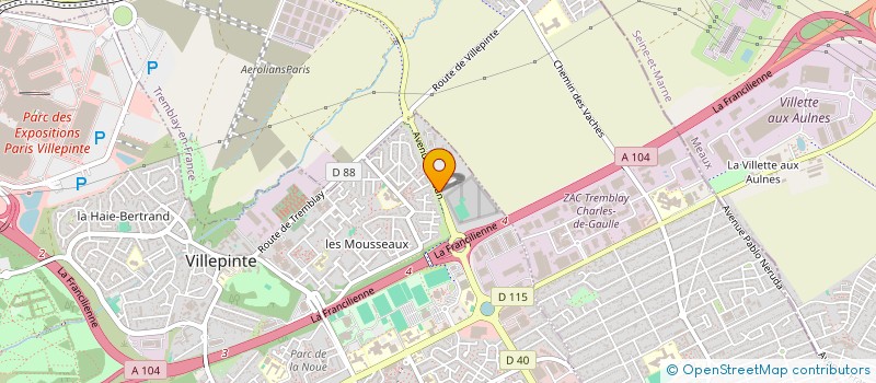 localisation de l'entreprise AMICALE DU PERSONNEL DE LA MAISON D'ARRET DE LA SEINE ST DENIS à VILLEPINTE