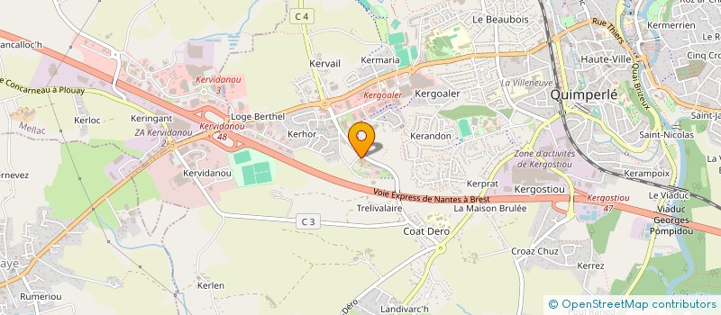 localisation de l'entreprise AMICALE DU PERSONNEL DE QUIMPERLE COMMUNAUTE  QUIMPERLE