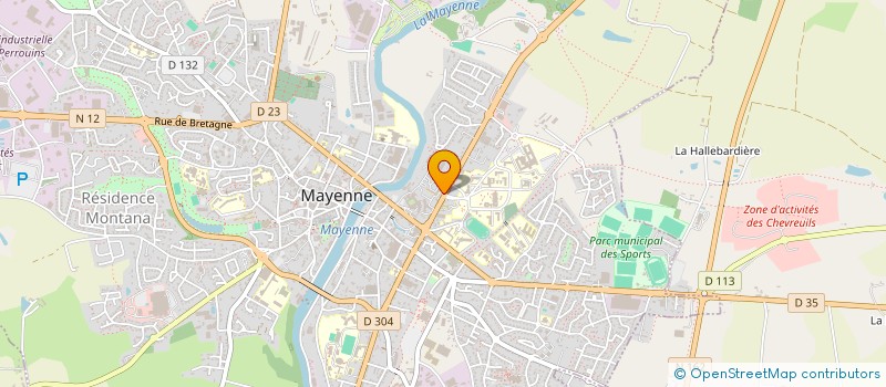 localisation de l'entreprise AMICALE DU PERSONNEL DU CENTRE HOSPITALIER NORD MAYENNE à MAYENNE