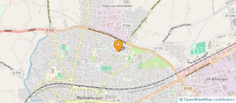 localisation de l'entreprise AMICALE DU PERSONNEL DU COLLEGE ANDRE MALRAUX  ROMANS-SUR-ISERE