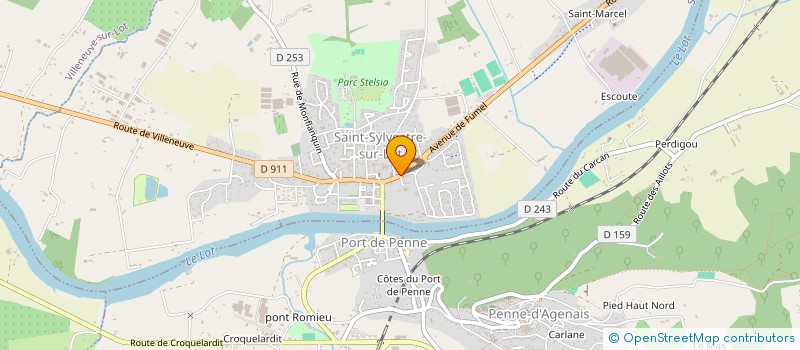 localisation de l'entreprise AMICALE GYMNASTIQUE CANTON PENNE AGENAIS  SAINT-SYLVESTRE-SUR-LOT