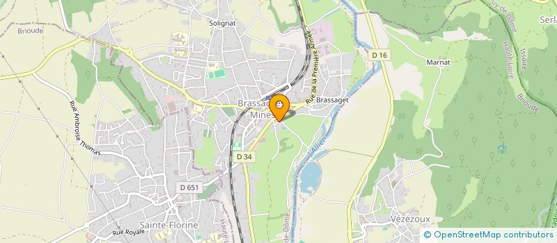 localisation de l'entreprise AMICALE LAIQUE CENTRE AERE  BRASSAC-LES-MINES
