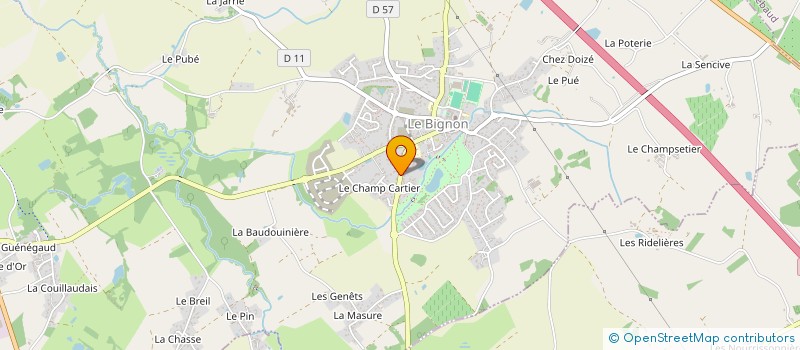 localisation de l'entreprise AMICALE LAIQUE LE BIGNON  LE BIGNON