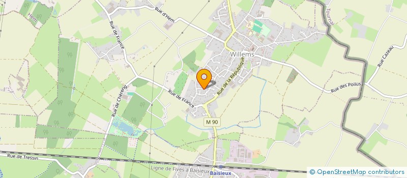 localisation de l'entreprise AMICALE LAIQUE MIXTE DE WILLEMS  WILLEMS