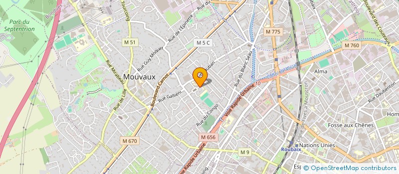 localisation de l'entreprise AMICALE LAIQUE VICTOR HUGO à MOUVAUX