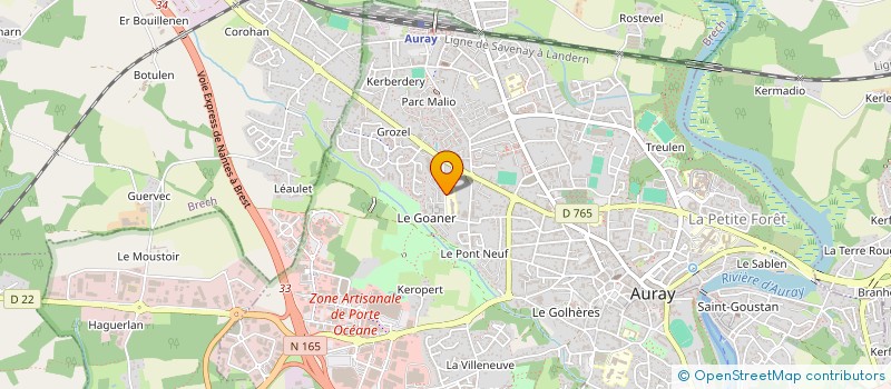 localisation de l'entreprise AMICALE LES P'TITS MOUSSES DU GROUPE SCOLAIRE ERIC TABARLY  AURAY