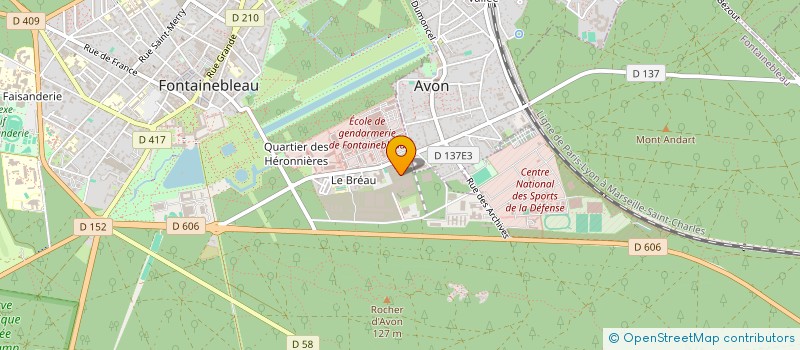 localisation de l'entreprise AMICALE OFFICIERS ECOLE INTERARMEE SPORT  FONTAINEBLEAU