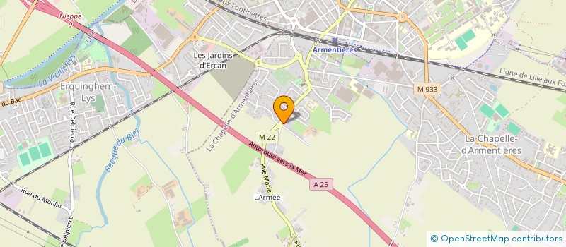 localisation de l'entreprise AMICALE POUR LE DON DE SANG BENEVOLE DE LA CHAPELLE D'ARMENTIERES à LA CHAPELLE-D'ARMENTIERES