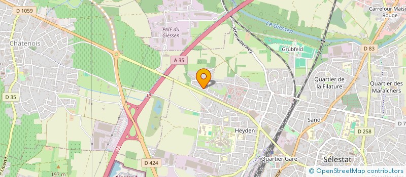 localisation de l'entreprise AMICALE POUR LE DON DE SANG BENEVOLE DE SCHERWILLER-KIENTZVILLE  SELESTAT