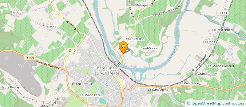 localisation de l'entreprise AMICALE POUR LE DON DU SANG VOLONTAIRE ET BENEVOLE DE CHATEAUNEUF SUR CHARENTE à CHATEAUNEUF-SUR-CHARENTE