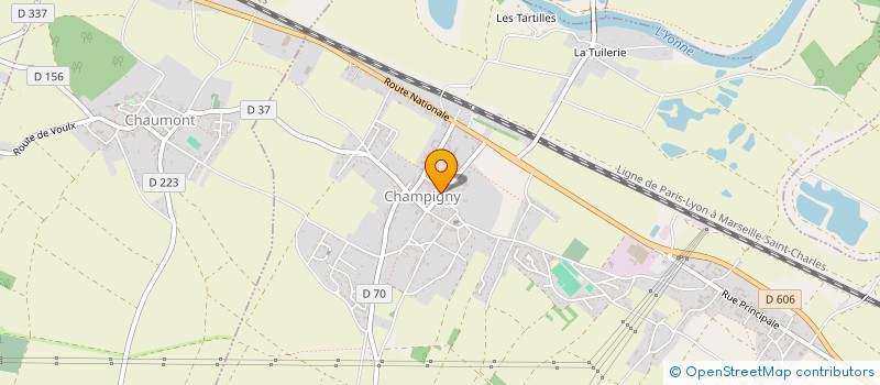 localisation de l'entreprise AMICALE SPORTIVE DES SAPEURS POMPIERS DE CHAMPIGNY SUR YONNE  CHAMPIGNY