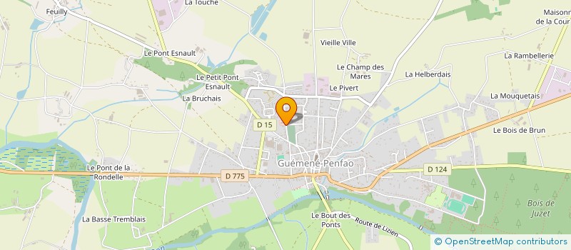 localisation de l'entreprise AMICALE SPORTIVE ET CULTURELLE DES SAPEURS-POMPIERS DE GUEMENE-PENFAO à GUEMENE-PENFAO