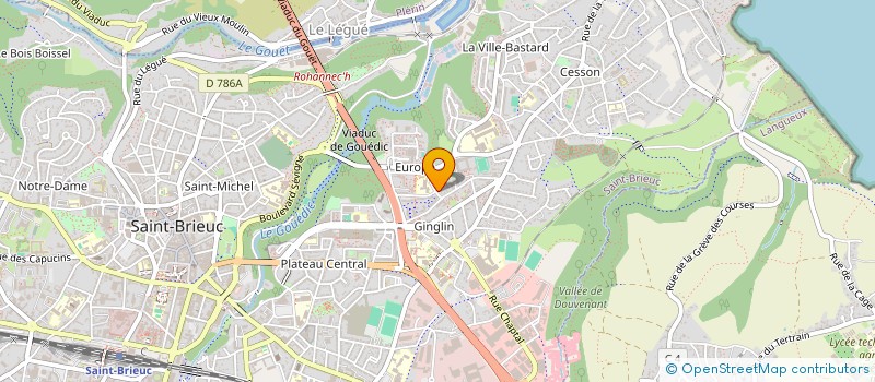 localisation de l'entreprise AMICALE SPORTIVE GINGLIN CESSON à SAINT-BRIEUC