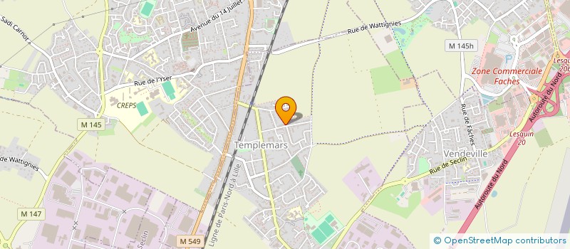 localisation de l'entreprise AMICALE TEMPLEMAROISE DES DONNEURS DE SANG BENEVOLES  TEMPLEMARS