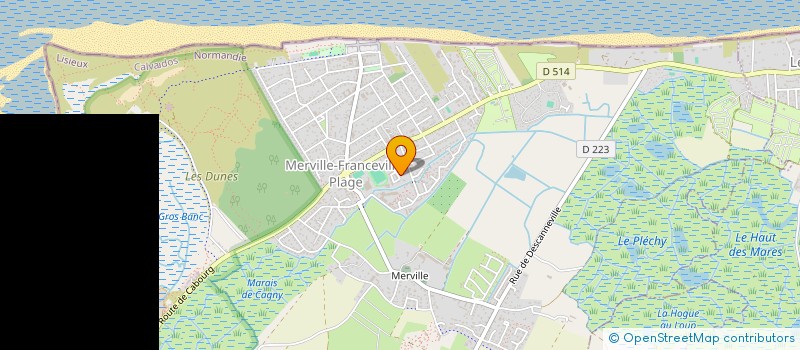 localisation de l'entreprise AMIS DES ARTS  MERVILLE-FRANCEVILLE-PLAGE