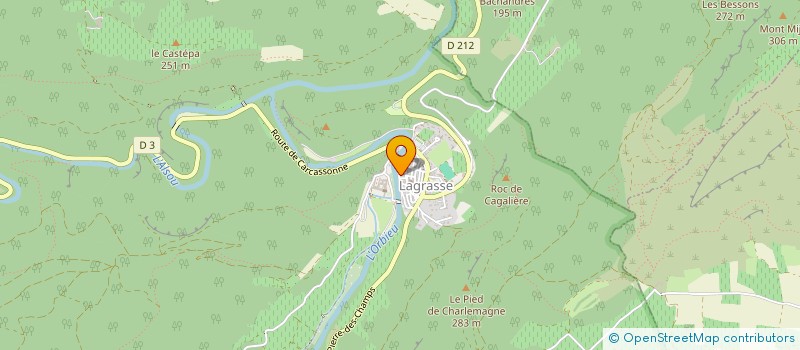 localisation de l'entreprise AMIS DU PATRIMOINE HAUTE VALLEE DE L'ORBIEU à LAGRASSE