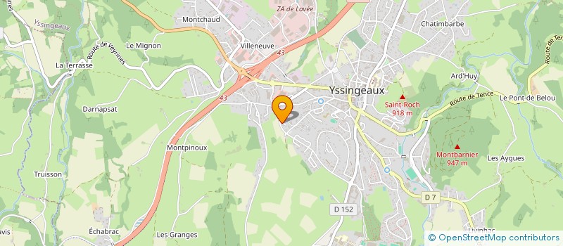 localisation de l'entreprise AMJ  YSSINGEAUX