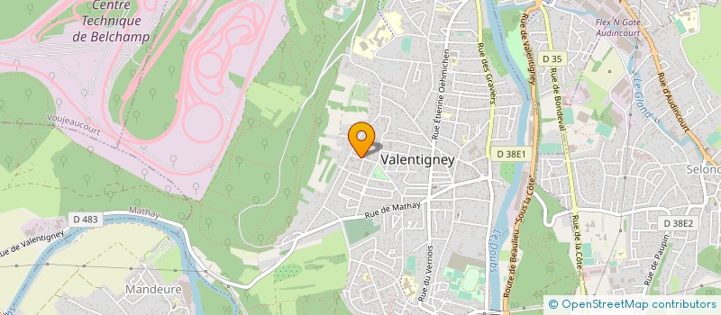 localisation de l'entreprise AMJ TOITURE à VALENTIGNEY