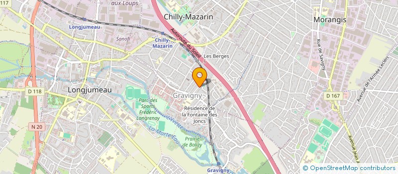 localisation de l'entreprise AMJ TRANSPORTS à CHILLY-MAZARIN