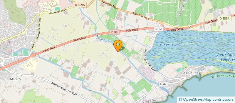 localisation de l'entreprise AMOSPORT  HYERES