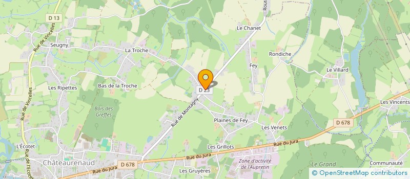 localisation de l'entreprise AMPERE à LOUHANS