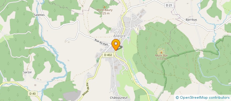 localisation de l'entreprise AMPILHAC ALBAN à ALLEGRE