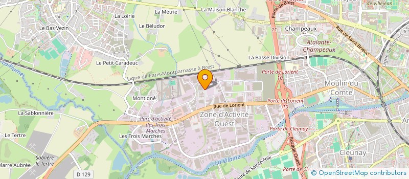 localisation de l'entreprise AMS-RENNES ROUTE DE LORIENT  RENNES