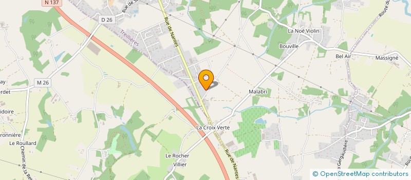 localisation de l'entreprise AMV OUEST à TREILLIERES